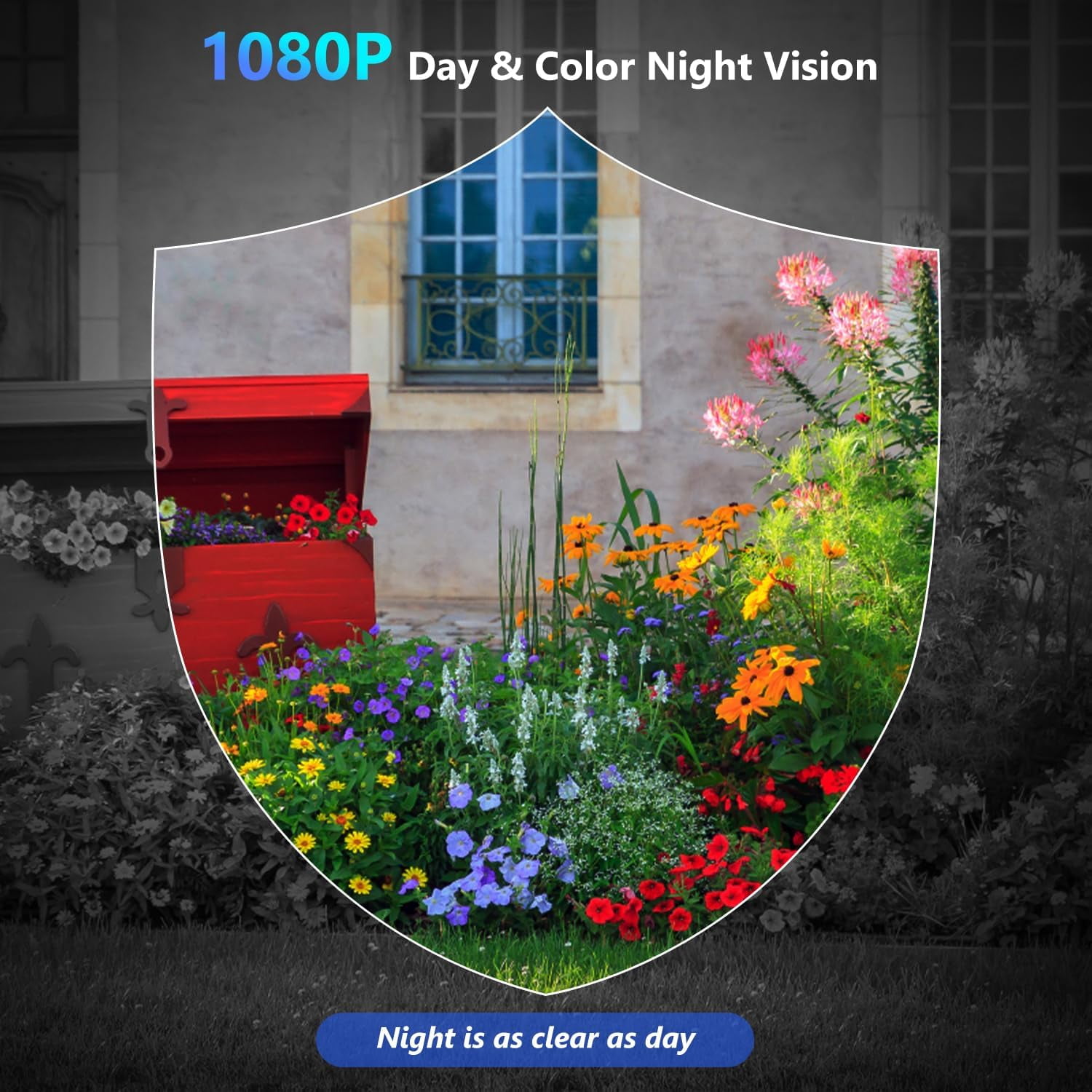 Security Camera Outdoor with Dual Lens, 4K/2MP Outdoor Cameras for Home Security with Auto Tracking, Human Detection, 30m Color Night Vision, Two-Way Audio, IP66