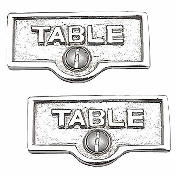2 Switch Plate Tags TABLE Name Signs Labels Chrome Brass Traditional Engraved Wall Light Switch Cover Labels | Renovators Supply