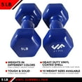 thumbnail image 3 of JFIT Vinyl Dumbbell (Set of 2), 5 LBS, 3 of 7