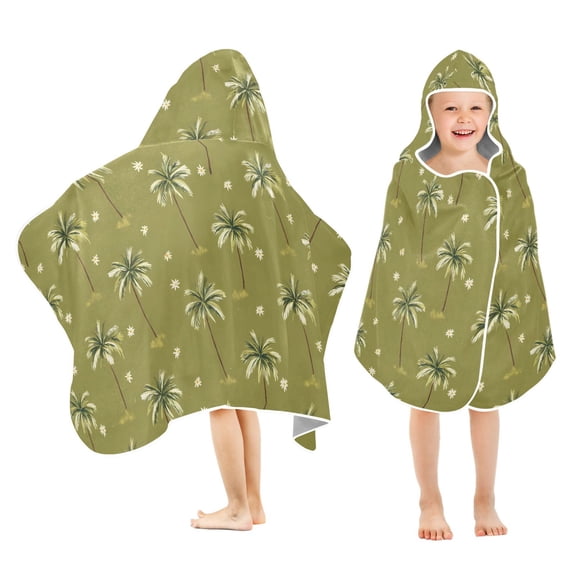 joogoo Palm Trees-t1 Kids Hooded Beach Towel Baby Bath Towel 23.5"x50"