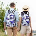 thumbnail image 4 of Disketp Butterflies print Canvas Backpack Lightweight Travel Daypack Student Rucksack Laptop Backpack-Small, 4 of 5