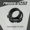 thumbnail image 2 of MELIVO Bike Lock,47.24" Electric Scooter Lock,Cable Bicycle Lock Bike Lock For Kids,Black, 2 of 7