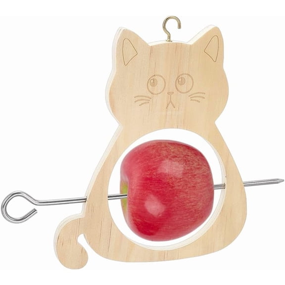 Cat Shape Wooden Hanging Birds Feeder 7.48x8.93x0.4inch Fruit Holder Feeder Rustic Birdhouse with Hook Perfect for DIY Garden Backyard and Patio for DIY Bird Watching Enthusiasts