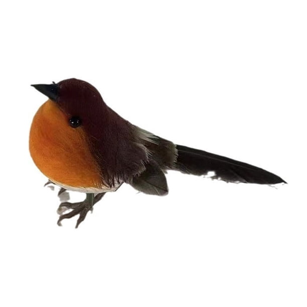 Nvzi 12 piezas de pájaros artificiales, pájaros falsos, loro pirata de Halloween, pájaros emplumados, figura de loro, decoración para manualidades, jungla, jardín, decoración del hogar, marrón