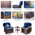 thumbnail image 5 of MF Studio Rattan Swivel Rocking Chairs 3 PC Patio Conversation Set, Outdoor Bistro Set Lawn Garden with 2 Cushioned Chairs & 1 Side Table, 5 of 11