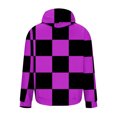 thumbnail image 4 of ZCFZJW Mens Casual Drawstring Hooded Sweatshirts Fashion Plaid Print Long Sleeve Warm Pullover Tops Trendy Oversized Baggy Hoodie Outwear Coat with Pocket Purple XL, 4 of 5