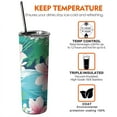thumbnail image 5 of Aloha Hawaiian Hibiscus Flowers Stainless Steel Slim Insulated Water Bottles Tumbler with Lid and Straw, Leak Proof Water Bottles for Kids Girls Boys Men Women, 5 of 7