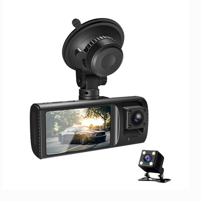 Dash Cam With Wifi 1080P Fhd Car Driving Recorder Three Lens Night Vision G Sensor Parking Monitor 4 Inches Size 1Pc 0.84 Pounds For Vehicle Security And Recording