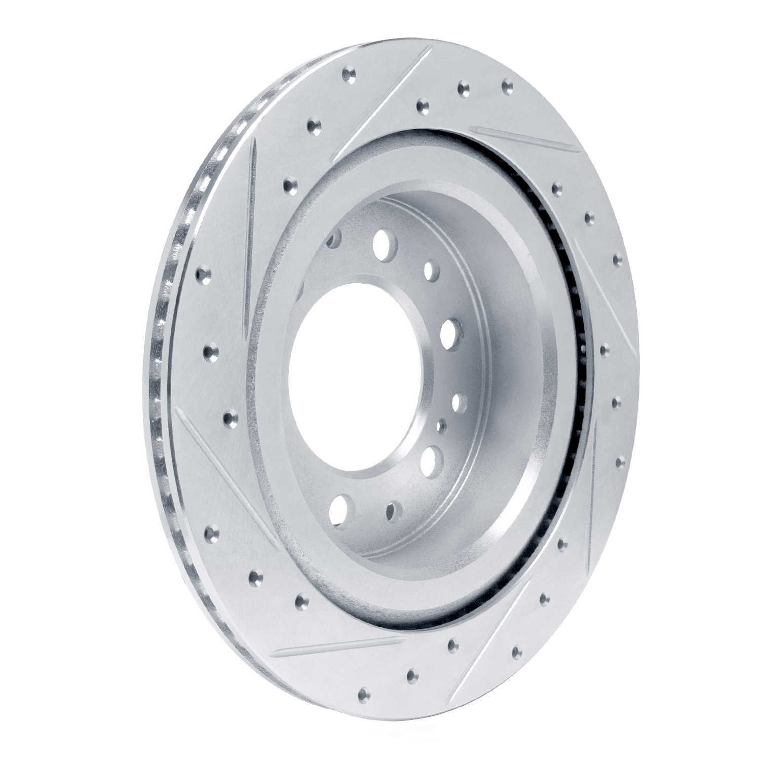 Dynamic Friction Company 631-76163R DFC Brake Rotor - Drilled And Slotted - Silver