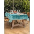 thumbnail image 2 of Outdoor Tablecloth with Umbrella Hole & Zipper, Coastal Beach Tree Rectangle Tablecloth 60x102 Inch, Vintage Teal Brown Tropical Palm Tree Patio Table Cover Waterproof Table Cloth for Picnic/Party, 2 of 7