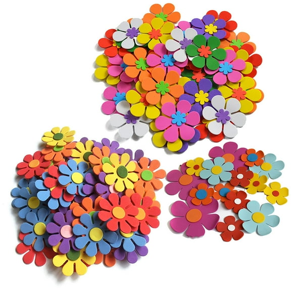 105 Pcs Forme de Fleur en Mousse EVA Jolie Forme de Mousse Artisanat en Mousse pour Déco de Maternelle