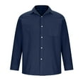 thumbnail image 4 of Htigea Men's Shirt Long Sleeve Casual Button Down Shirts Casual Outdoor Shirts Navy,XL, 4 of 6