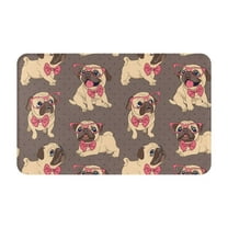 Bathroom Rugs Non Slip Washable - Cut Pug Kitchen Mats for Floor, Area Rugs for Entryway Rugs Indoor, Laundry Bathroom Room Door Rug with Rubber Backing 20x31.5in