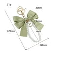 thumbnail image 2 of Bow Keychain Wristlet Imitation Pearl Key Wristlet Women Backpack Pendant Bow Key Chain, 2 of 2