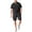 Black, variant on ZQUUVOU Men's 2 Piece Sport Set Short Sleeve Stand Collar Top and Drawstring Waist Shorts Casual Workout Outfit Black