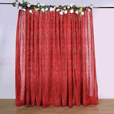 Efavormart 20FT x 10FT Red Metallic Shiny Spandex Glittering Backdrop Panel for Photo Booth Parties Sparkly Background Photography Decoration Glitter Curtains Drapes