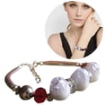 thumbnail image 2 of Bracelet pour Femmes Bracelet en Céramique Perle Bracelet Réglable Bracelet à Revers, 2 of 7