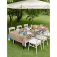 thumbnail image 4 of Outdoor Tablecloth with Umbrella Hole for Patio/Picnic/Party/Camping, Sea Turtle Coastal Waterproof Table Cloth Rectangle Table Cover Washable, Summer Nautical Starfish Coral Brown Anchor (60"x 120"), 4 of 8