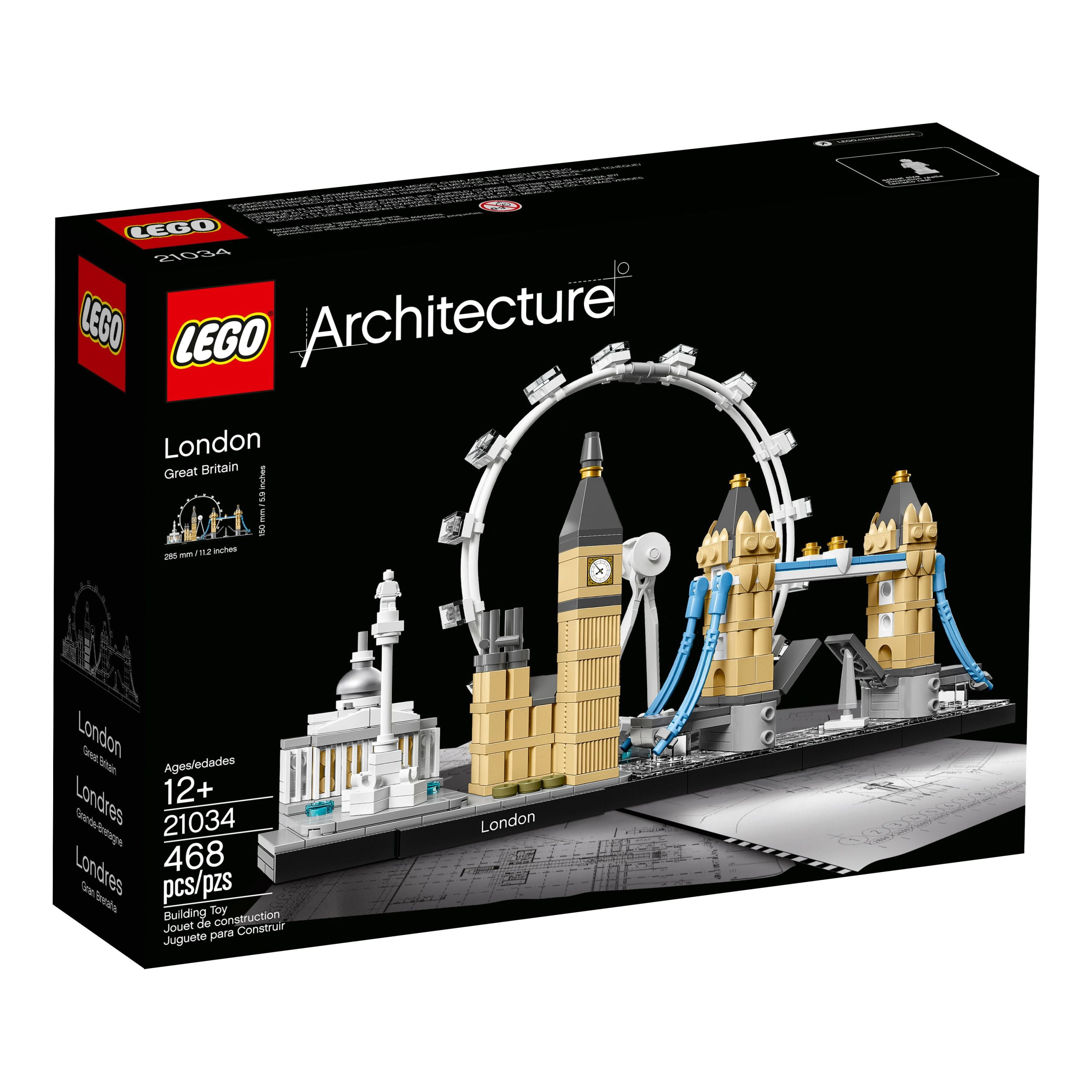 LEGO Architecture London 21034 Collectible Model Building Kit London Eye, Big Ben, and Tower Bridge, Office Décor, Skyline Collection - Walmart.com