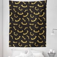 thumbnail image 1 of Halloween Tapestry, Repeating Pattern of Bats and Spider Webs Spooky Fun Themed, Fabric Wall Hanging Decor for Bedroom Living Room Dorm, 5 Sizes, Charcoal Grey and Dark Yellow, by Ambesonne, 1 of 1