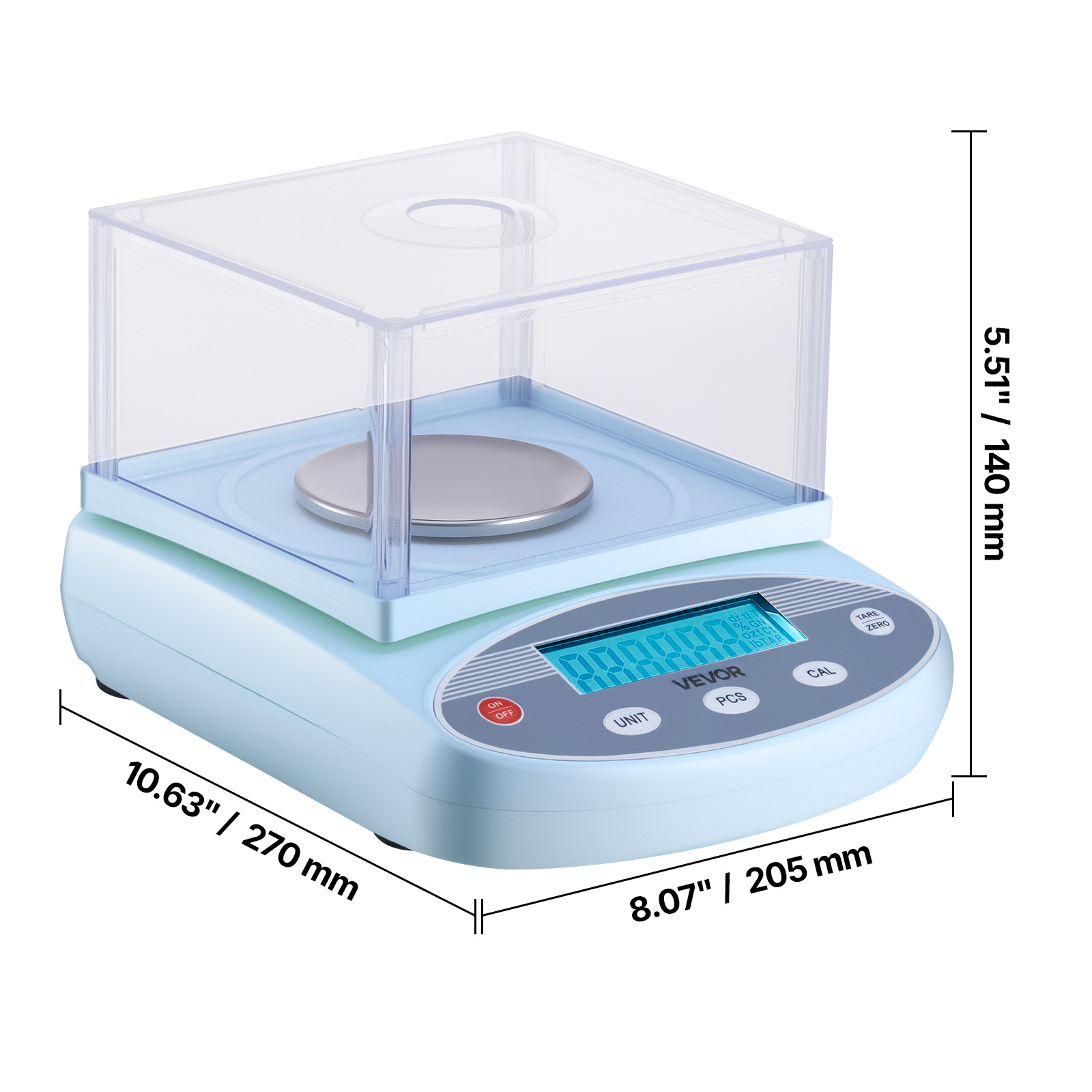 VEVOR Analytical Balance, 200 g x 0.001 g, High Precision Accuracy Lab Scale, 13 Units Electronic Digital Analytical Balance with Glass Draft Shield and Weighing Pan, for Laboratory Jewelry Pharmacy