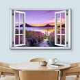 thumbnail image 3 of wall26 Canvas Print Wall Art Window View Purple Sunset Cloud Sky Lavender Flower Wilderness Nature Photography Realism Scenic Landscape Colorful Multicolor for Living Room, Bedroom, Office - 16x24, 3 of 5