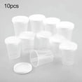 thumbnail image 1 of 10Pcs 30ml Medicine Measuring Measure Cups With White Lids Cap Clear Graduated Measuring Cup Transparent Plastic Cups, 1 of 5
