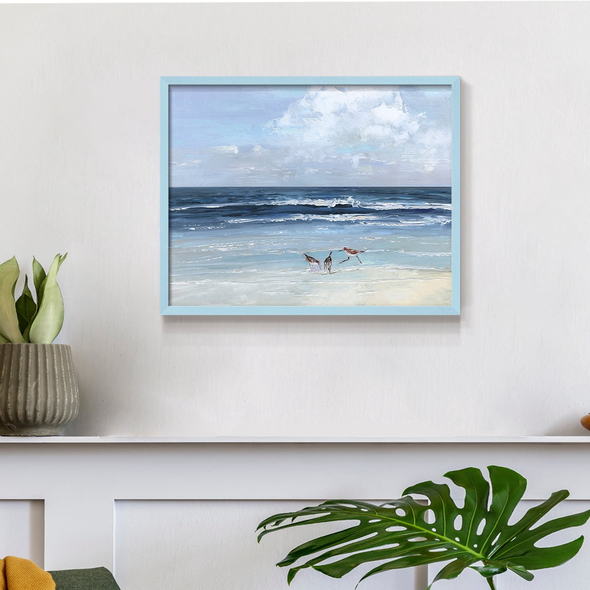 Beach Trio by Sally Swatland - Restickable Framed Giclée Print