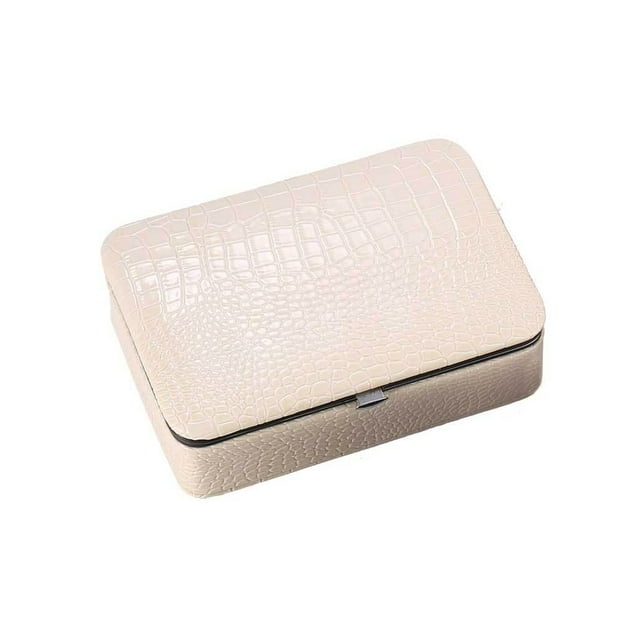 Sonducket Caja de almacenamiento portátil, caja para pulsera, tobillera, organizador de maquillaje, suministros para el hogar DIY para mujeres, Ropa, zapatos y accesorios Miscelánea Beige