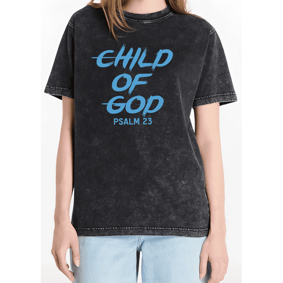 Christian Religious Statement Print Tshirt Graphic Tees Black Shirts S-5XL Womens Faith Sunday Church Gift Washed Trendy Graphic Tops