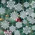 thumbnail image 2 of Winter Snowflake Hanging Ornaments Decors, Denbek 36 Glittering Snowflake Decorations | Plastic Christmas Tree, Window, And Door Accessories For Festive Holiday Decor, Outdoor Christmas Decorations, 2 of 9