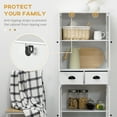 thumbnail image 5 of HOMCOM 61" Freestanding Kitchen Pantry, Storage Cabinet with Soft Close Doors, Adjustable Shelves, and 2 Drawers, White, 5 of 9