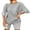Light Gray, variant on Ekouaer Pajamas Set 2 Piece Lounge Sets Ribbed Knit Matching Outfits T-shirt Biker Shorts Sleepwear Loungewear Sweatsuits