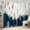 thumbnail image 3 of WNOOHIY Navy Blue White Abstract Light-filtering Curtains for Living Room Bedroom,Set of 2 Panels, 3 of 6