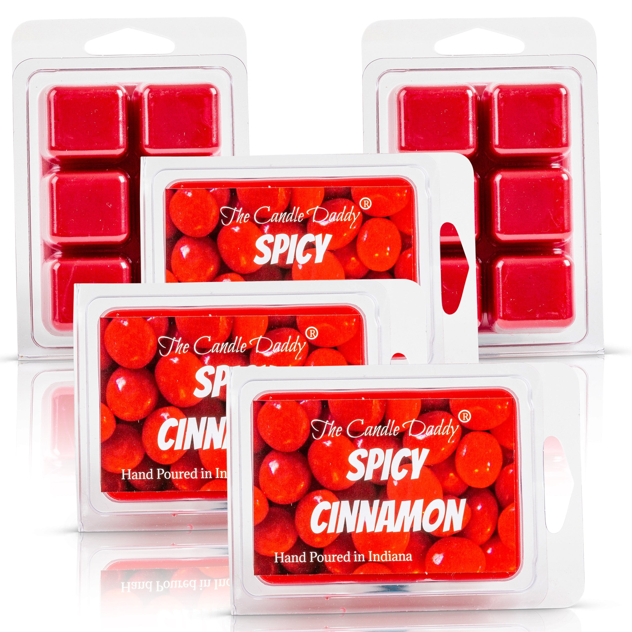 5 Pack - Spicy Cinnamon Scented Wax Melt Cubes - 2 Oz x 5 Packs = 10 Ounces