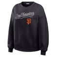 thumbnail image 4 of Women's WEAR by Erin Andrews Black San Francisco Giants Heavyweight Crew Neck Sweatshirt, 4 of 4