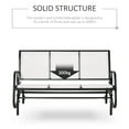 thumbnail image 4 of 3-Person Patio Glider Bench, Outdoor Porch Glider Swing with 3 Seats, Breathable Mesh Fabric, Metal Frame, White, 4 of 6