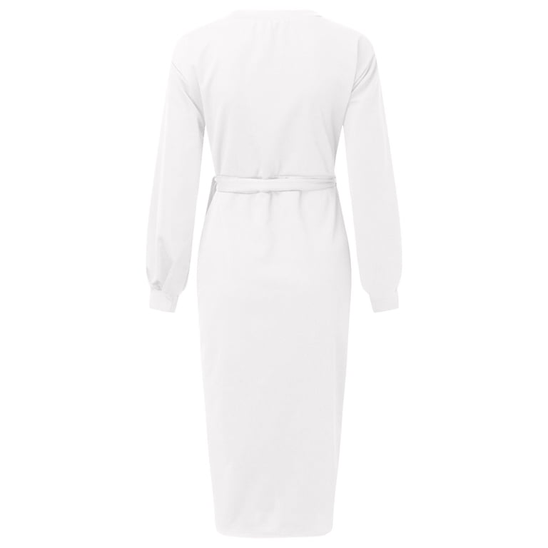 Women's Wrap Dress CIDER Women's Long Sleeve Wrap Knit Dress - Tie Waist Midi Sweater Dress Black And White Sweater Dress Women's Wrap Dress CIDER Women's Long Sleeve Wrap Knit Dress - Tie Waist Midi Sweater Dress Black And White Sweater Dress