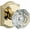 Brass, variant on Baldwin Reserve Hdcrytar003 Half Dummy Crystal Knob And Traditional Arch Rose Lifetime Brass Finish