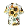 thumbnail image 4 of Xecao Sunflowers Leaves And Birds print Hawaiian shirt - a stylish short-sleeve button-down for men, perfect for casual beach and tropical outings., 4 of 9