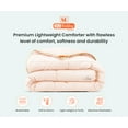 thumbnail image 3 of Super King Comforter Solid Peach 300 GSM Plush Siliconized Microfiber Fill Duvet Insert With 1000 Thread Count Egyptian Cotton Shell Fluffy Soft with Premium Piping & Matching Pillowcases, 3 of 8