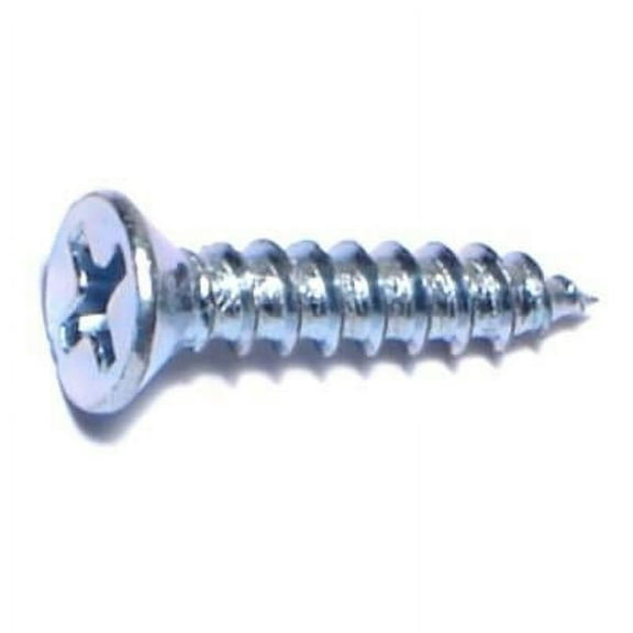 #7 x 3/4" Zinc Plated Steel Phillips Flat Head Wood Screws WSFS-155 (100 pcs)