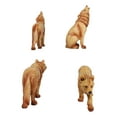 thumbnail image 3 of Pack of 4 Full Moon Howling Scouting Pose Alpha Gray Wolf Faux Wood Figurines, 3 of 9