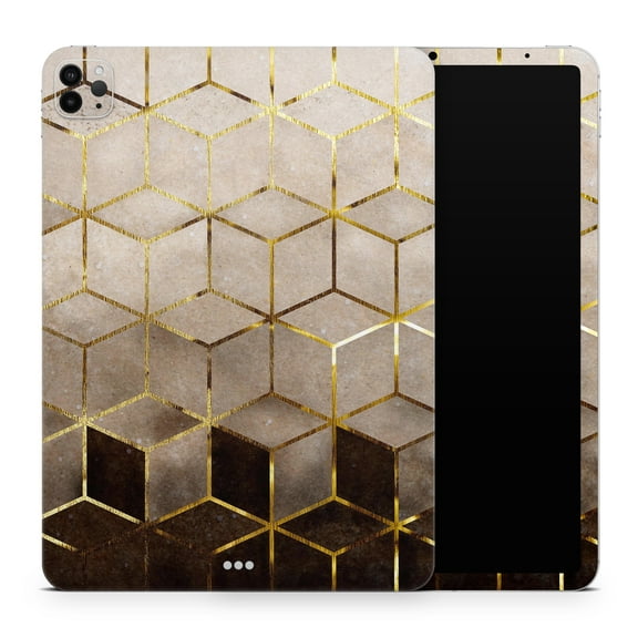 DesignSkinz Modern Gold Hex V1 Full-Body Skin Decal Wrap Cover for iPad (A1219/A1337)