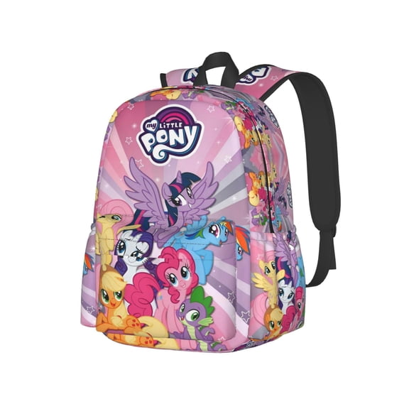 Multifunction Cartoon My Cute Lit-tle Po-n-y Backpacks Large Capacity Travel Backpack Book Bag Laptop Bag Lightweight 17inch School Daypack
