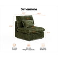 thumbnail image 2 of CHIC HOUSE Module for Modular Oversized Couch,Corduroy Customizable Chaise,Chenille Fabric Ottoman for Sectional Sofa,Upholstered Convertible Seater Corner (Single Seater,Plush Corduroy-Green), 2 of 10