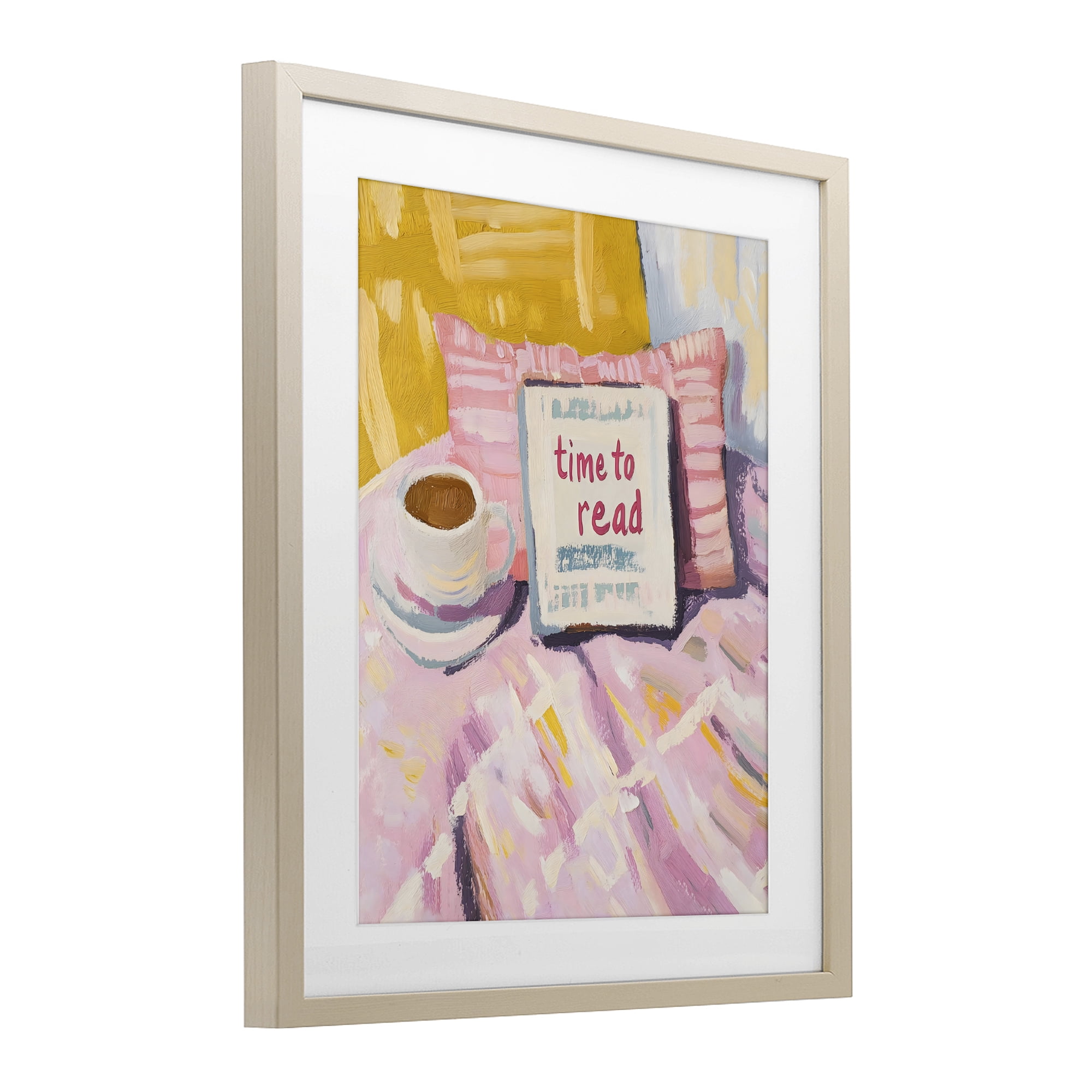 Stupell Industries Time To Read in Morning Birch Framed Print Under Glass, design by The Prints Vibe