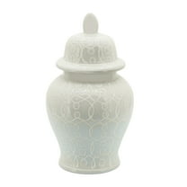 Sagebrook Home 10" Temple Jar, Ivory