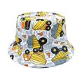 thumbnail image 4 of Oiyii Infant Boys Water‑Repellent Wide‑Brim Bucket Hats Machinery Printed Camping Sun Hats, Light Gray, 4 of 5