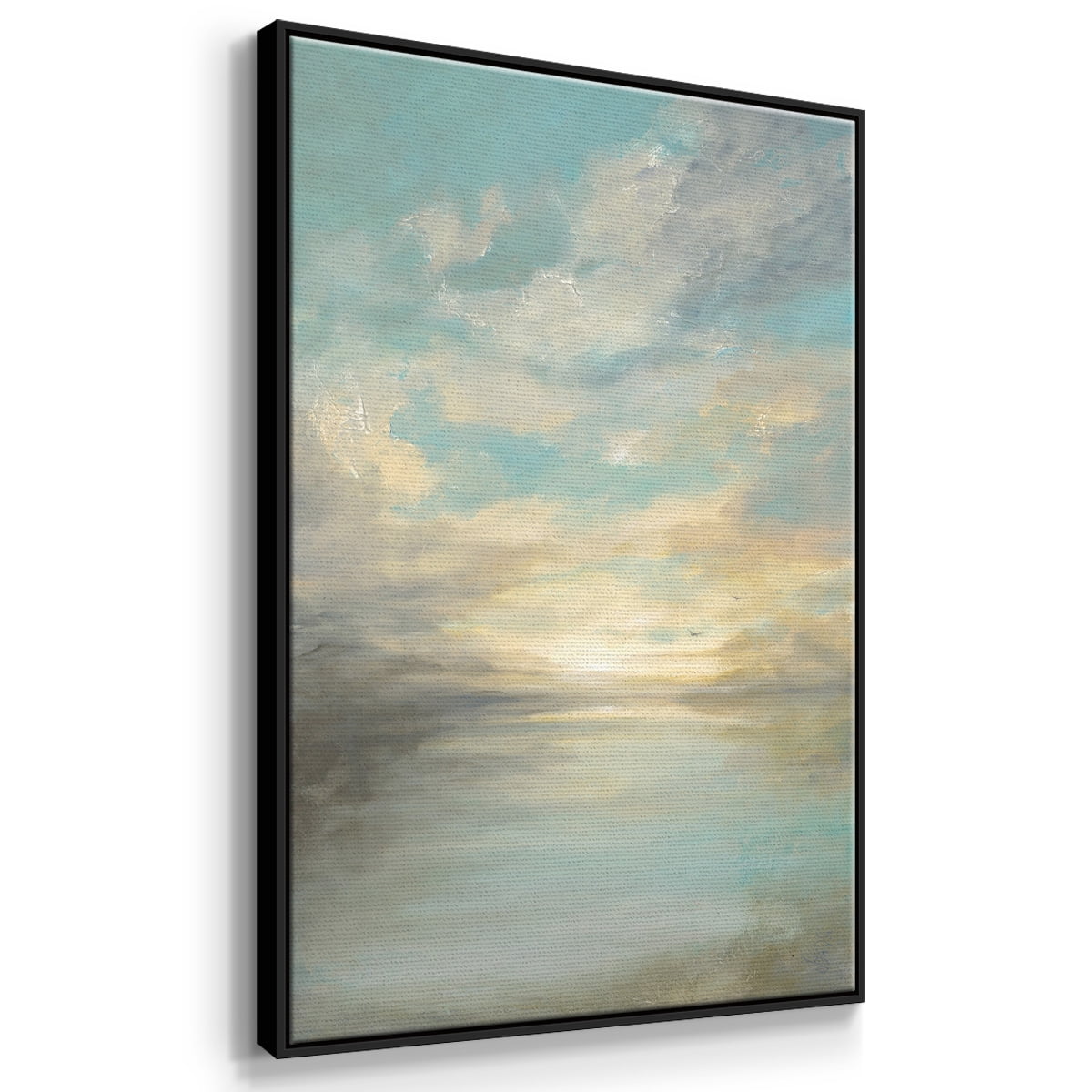 Morning Glory Framed Premium Gallery Wrapped Canvas - Ready to Hang - 27 x 41 - Black Floating Frame
